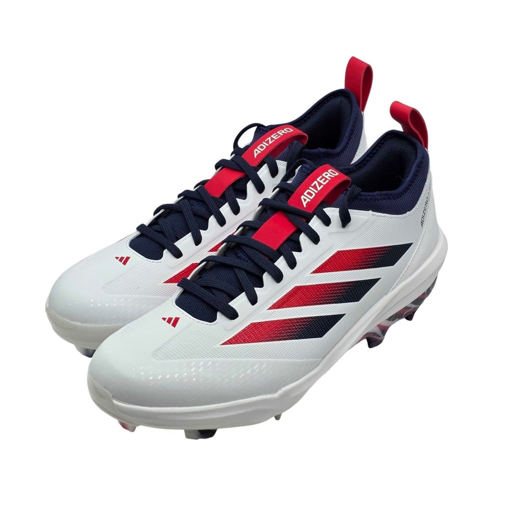 adidas Adizero Impact TPU 2.0 USA Baseball Cleats Mens Size 12 White Red KK1074